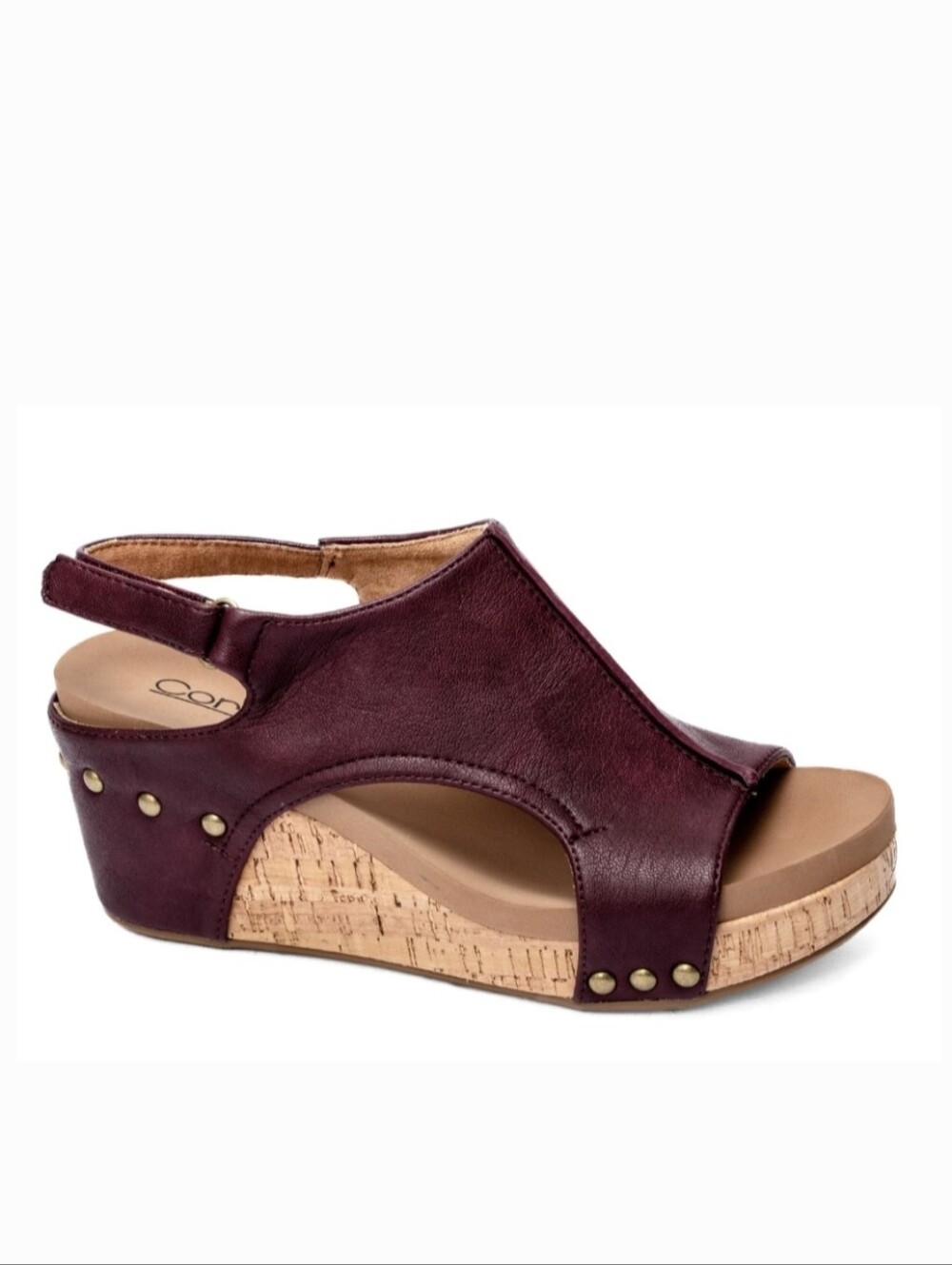 Corkys Carley Burgundy Wedge Sandal Size 10